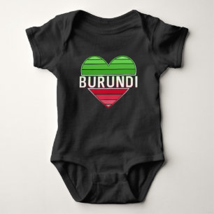 Body Para Bebê Eu Amo Burundi, Coração Burundi