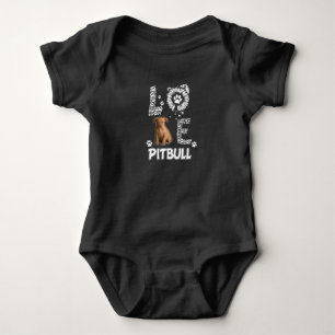 Body Para Bebê Eu amo cães Pitbull