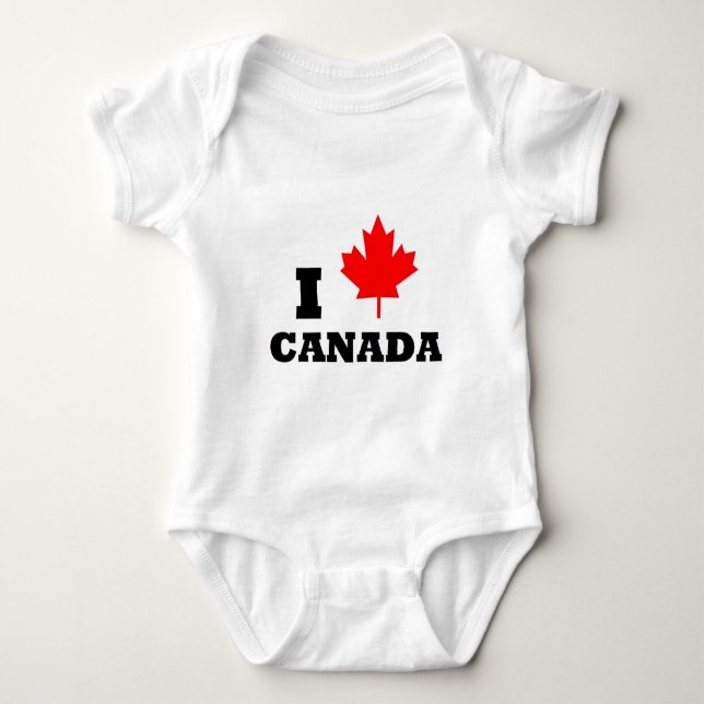 Body Para Bebê Eu amo Canadá (Frente)