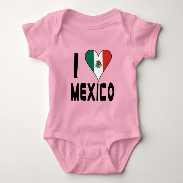 Body Para Bebê Eu Amo Garota México (Frente)