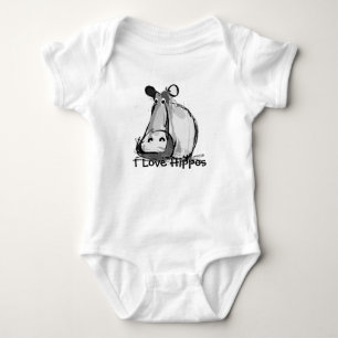 Body Para Bebê Eu Amo Hipopótamos