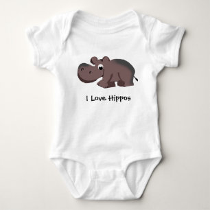 Body Para Bebê Eu Amo Hippos