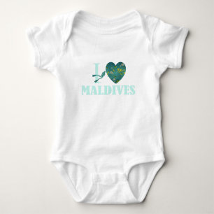 Body Para Bebê Eu amo Maldivas