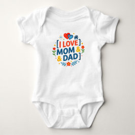 Body Para Bebê Eu Amo Mamãe & Papai (Presente de Gravidez para Re