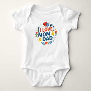 Body Para Bebê Eu Amo Mamãe & Papai (Presente de Gravidez para Re