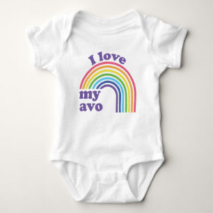 Body Para Bebê Eu Amo Meu Avo - Cute Rainbow