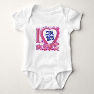 Body Para Bebê Eu amo meu avô, rosa/roxo - foto