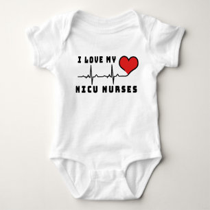 Body Para Bebê Eu amo meu batimento cardíaco das enfermeiras de