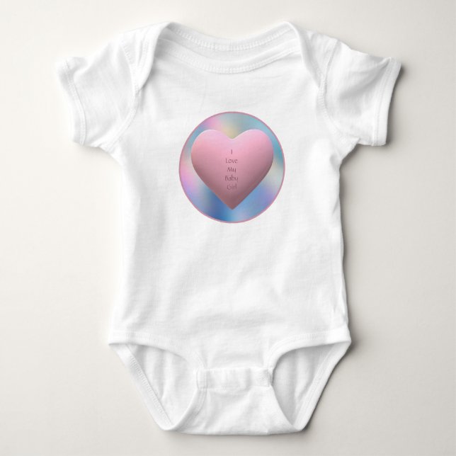 Body Para Bebê Eu Amo Meu Bebê Rosa (Frente)