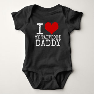 BODY PARA BEBÊ EU AMO MEU BEBÊ TATTOOED DO HIPSTER DO PAI