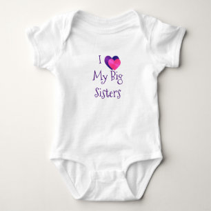 Body Para Bebê Eu amo meu Bodysuit das irmãs mais velha