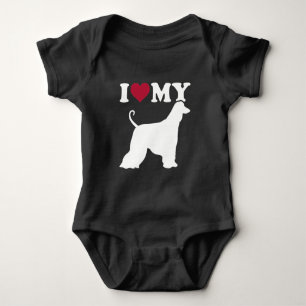 Body Para Bebê Eu amo meu cão afegão