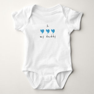 Body Para Bebê Eu Amo Meu Coração Azul Pai