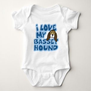 Body Para Bebê Eu amo meu Creeper do bebê de Basset Hound
