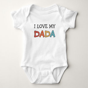 Body Para Bebê Eu Amo meu Dada Retro Fofo