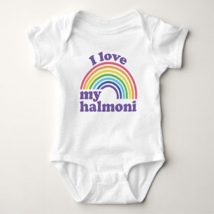 Body Para Bebê Eu Amo Meu Halmoni - Cute Rainbow