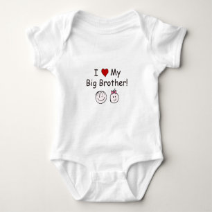 Body Para Bebê Eu Amo Meu Irmão Grande!