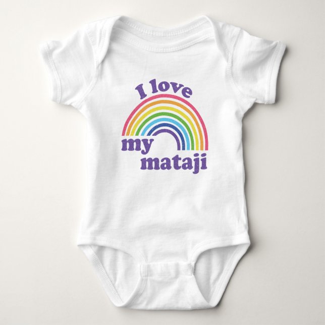 Body Para Bebê Eu Amo Meu Mataji - Cute Rainbow (Frente)