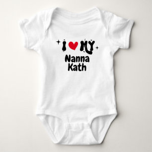 Body Para Bebê Eu Amo Meu Nanna Retro Stars Personalizável Newbo