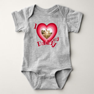 Body Para Bebê Eu Amo Meu Pai Foto Personalizar Nome Raparigas