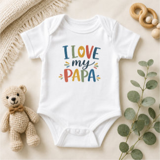 Body Para Bebê Eu Amo Meu Papai Bodysuit Personalizado para Bebê