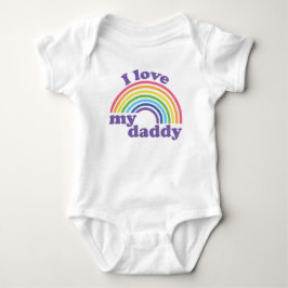 Body Para Bebê Eu Amo Meu Papai - Cute Arco-Íris