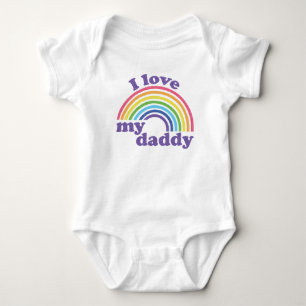 Body Para Bebê Eu Amo Meu Papai - Cute Arco-Íris