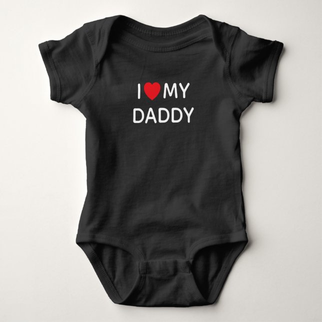 BODY PARA BEBÊ EU AMO MEU PAPAI NEGRITO E BRANCO GROSSO (Frente)