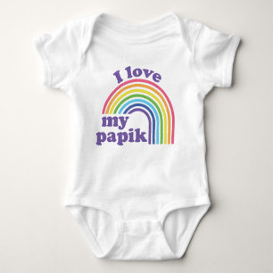 Body Para Bebê Eu Amo Meu Papik - Cute Rainbow