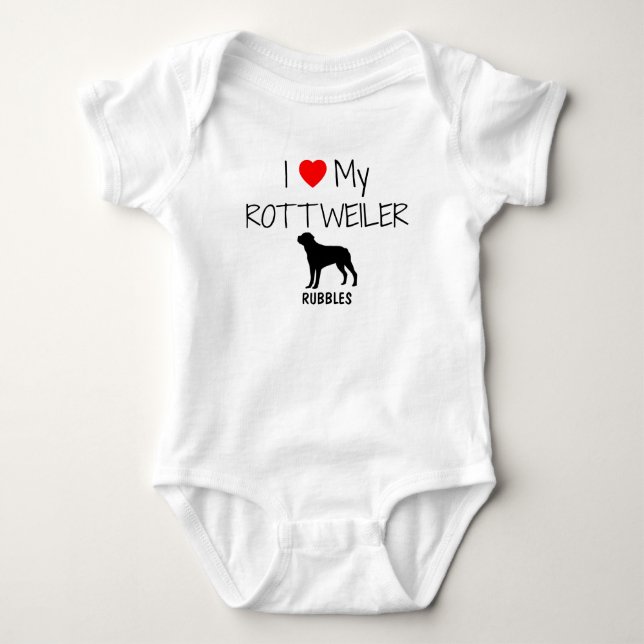 Body Para Bebê Eu Amo Meu Rottweiler (Frente)