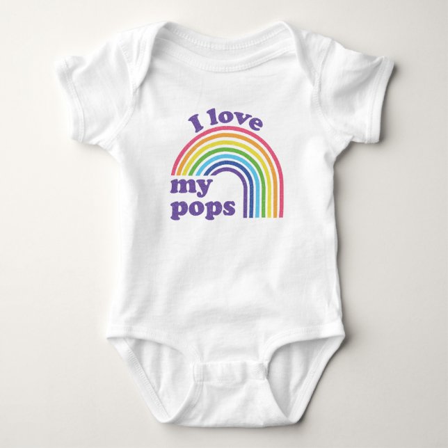 Body Para Bebê Eu Amo Meu Vô - Arco-íris Fofo (Frente)