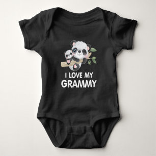 Body Para Bebê Eu Amo Minha Avó Pandas Bebês e Adultos Fofos