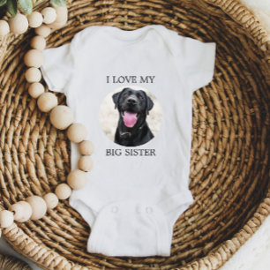 Body Para Bebê Eu Amo Minha Irmã Mais Velha Foto Personalizada do