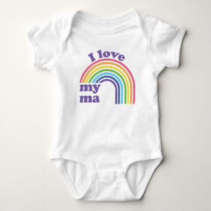 Body Para Bebê Eu Amo Minha Mãe - Arco-íris Fofo