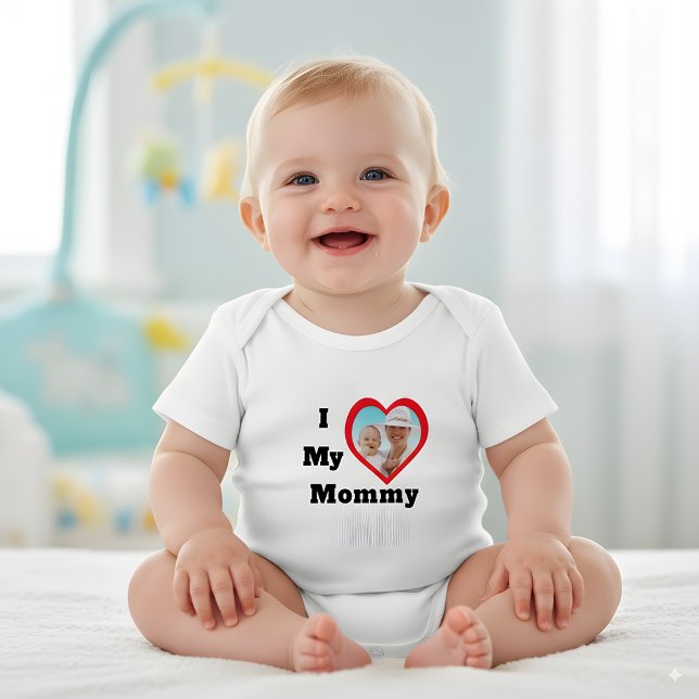Body Para Bebê Eu Amo Minha Mamãe Dia dos Namorados das Mães Foto (Criador carregado)