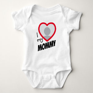 Body Para Bebê Eu amo minha Mamãe Unisex Custom Heart Photo and 
