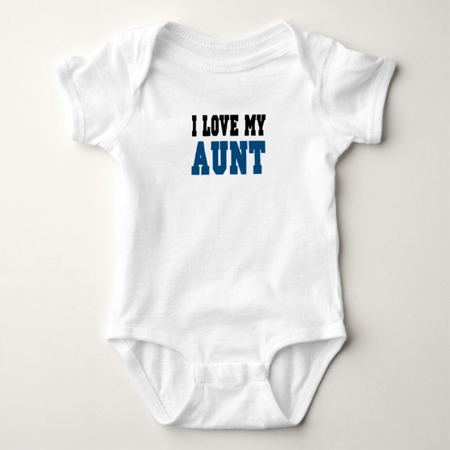Body Para Bebê Eu Amo Minha Tia (azul) (Frente)