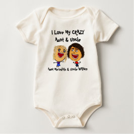 Body Para Bebê Eu amo minha tia louca e o tio Cartoon