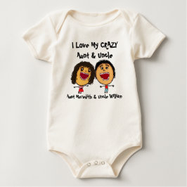 Body Para Bebê Eu amo minha tia louca e o tio Cartoon