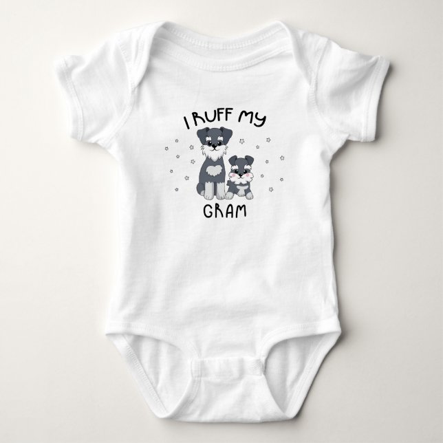 Body Para Bebê Eu Amo Minha Vovó - Cachorrinho Fofo (Frente)