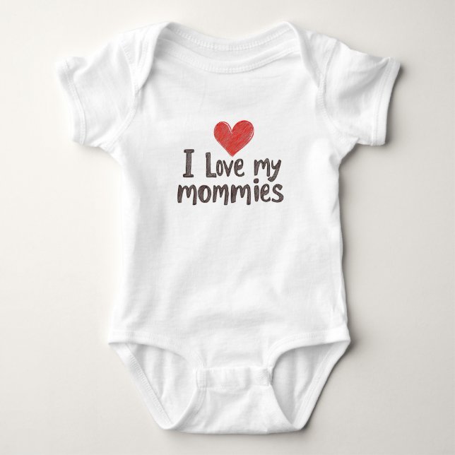 Body Para Bebê Eu Amo Minhas Mamães (Frente)