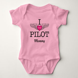 Body Para Bebê Eu amo minhas mamães piloto com as asas gráficas
