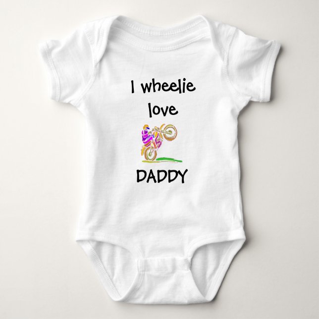 Body Para Bebê Eu Amo Muito Papai Motocross Baby Bodysuit (Frente)