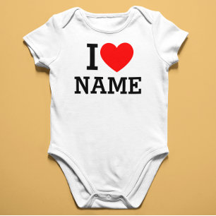 Body Para Bebê Eu Amo Nome