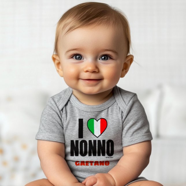 Body Para Bebê EU AMO NONNO Presente Personalizado para Avô Itali (Criador carregado)