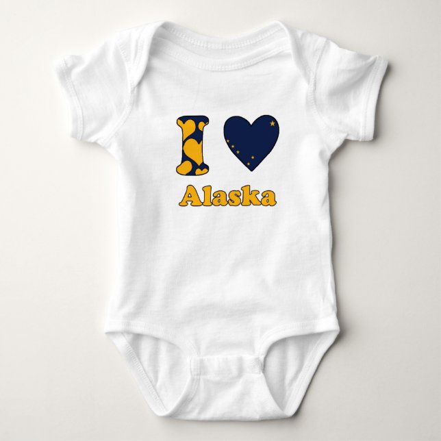 Body Para Bebê Eu amo o Alasca (Frente)