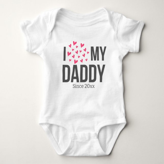 BODY PARA BEBÊ EU AMO O MEU BEBÊ PAI ROUPAS TEXTO PERSONALIZADO (Frente)