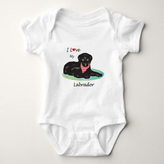 Body Para Bebê Eu amo o meu Labrador (Frente)
