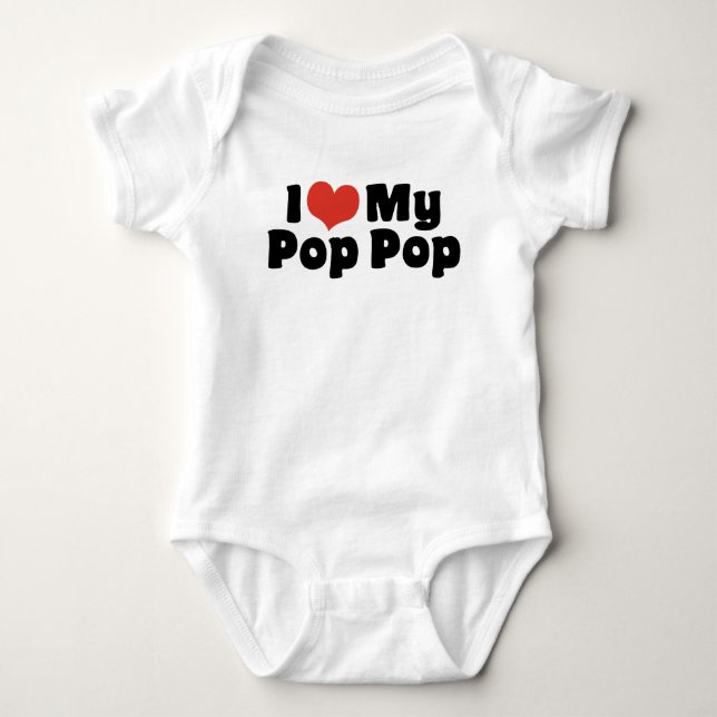 Body Para Bebê Eu Amo O Meu Pop Pop (Frente)