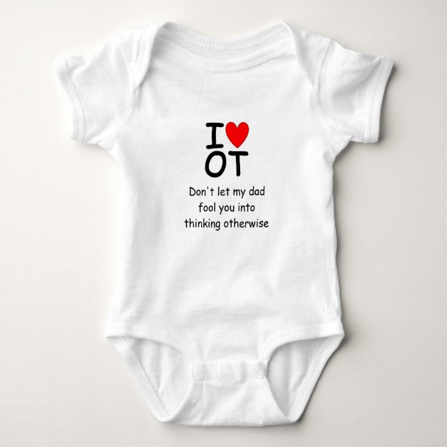 Body Para Bebê Eu amo o onsie de OT (Frente)